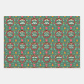 Weihnachtskranz mit Zierglocken Geschenkpapier Set (Vorderseite)