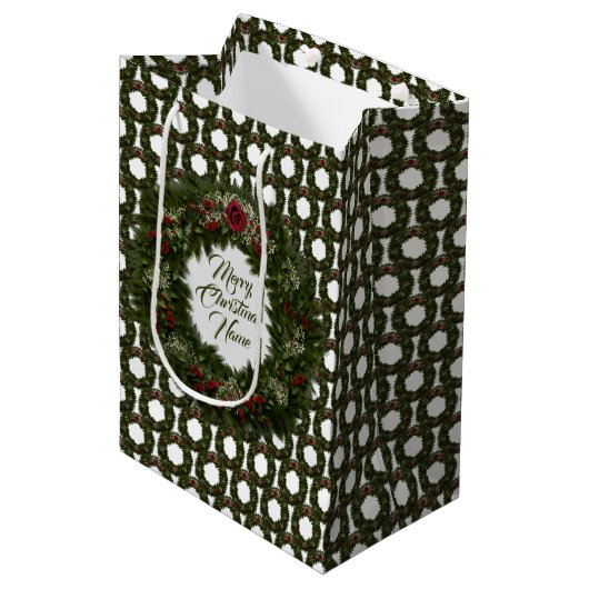 Weihnachtskranz Mittlere Geschenktüte (Vorderseite Schrägansicht)