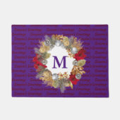 Weihnachtskranz MONOGRAM Dekorative LILA Fußmatte (Vorderseite)