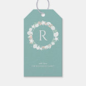 Weihnachtskranz-Monogramm der Muschel an der Küste Geschenkanhänger (Vorderseite)