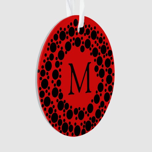 Weihnachtskranz-Monogramm-Ornament Ornament (Vorderseite)