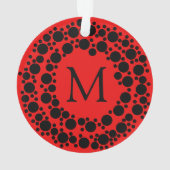 Weihnachtskranz-Monogramm-Ornament Ornament (Rückseite)