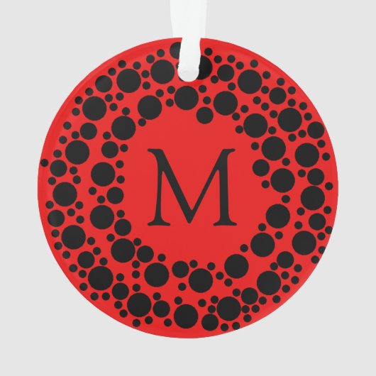 Weihnachtskranz-Monogramm-Ornament Ornament (Rückseite)