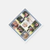 Weihnachtskranz, neun Fotos staubblau Serviette (Ecke)