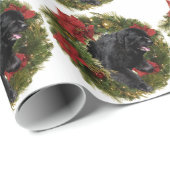 WeihnachtsKranz Newf Schwarzes Geschenkpapier (Rolleneckpunkt)