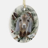 Weihnachtskranz Nubischer Ziege  Keramik Ornament (Rechts)