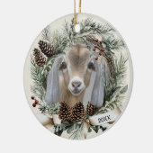 Weihnachtskranz Nubischer Ziege  Keramik Ornament (Links)