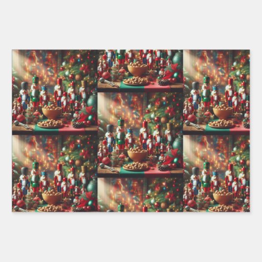 Weihnachtskranz, Nutcracker und Geschenkpapier Set (Vorderseite)