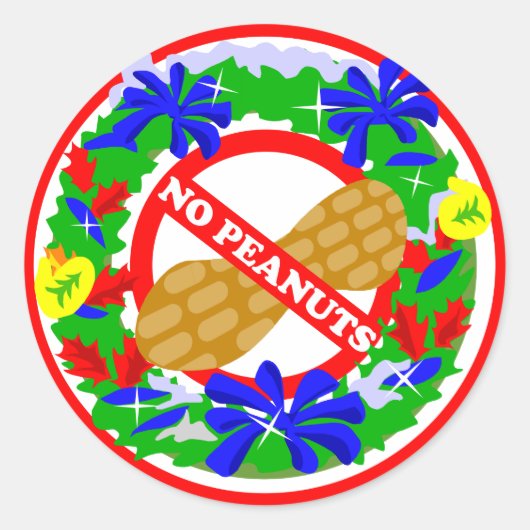 Weihnachtskranz ohne Erdnüsse Aufkleber (Vorderseite)