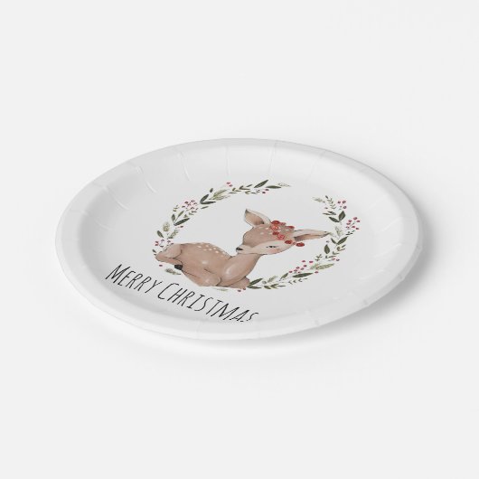 Weihnachtskranz Pappteller (Schrägansicht)