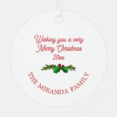 Weihnachtskranz Personalisiert Ornament Aus Metall (Rückseite)