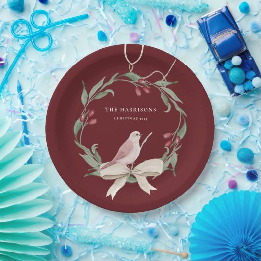 Weihnachtskranz Personalisiert Pappteller (Party)