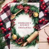 Weihnachtskranz Personalisierter Urlaub Geschirrtuch