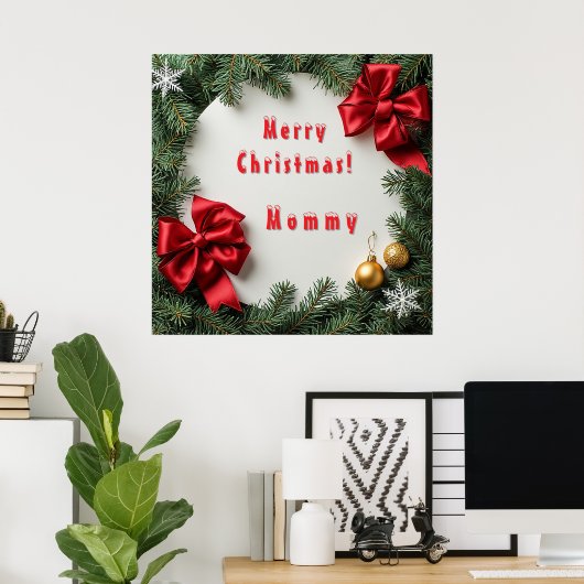 Weihnachtskranz Poster (Heimbüro)