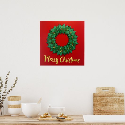 Weihnachtskranz Poster (Küche)