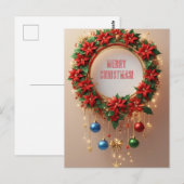 Weihnachtskranz Postkarte (Vorne/Hinten)
