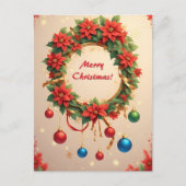 Weihnachtskranz Postkarte (Vorderseite)