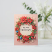 Weihnachtskranz Postkarte (Stehend Vorderseite)
