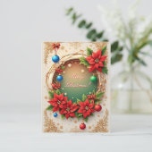 Weihnachtskranz Postkarte (Stehend Vorderseite)