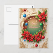 Weihnachtskranz Postkarte (Vorne/Hinten)