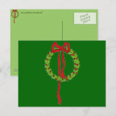 Weihnachtskranz Postkarte (Vorne/Hinten)