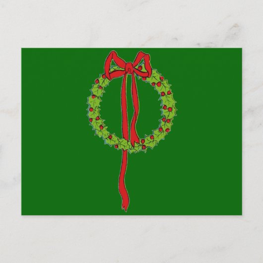 Weihnachtskranz Postkarte (Vorderseite)