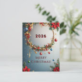 Weihnachtskranz Postkarte (Stehend Vorderseite)