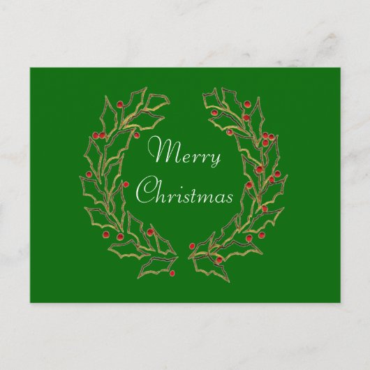 Weihnachtskranz Postkarte (Vorderseite)