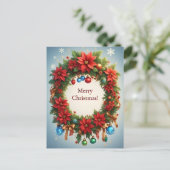 Weihnachtskranz Postkarte (Stehend Vorderseite)