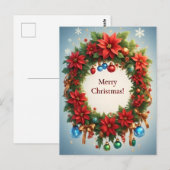 Weihnachtskranz Postkarte (Vorne/Hinten)
