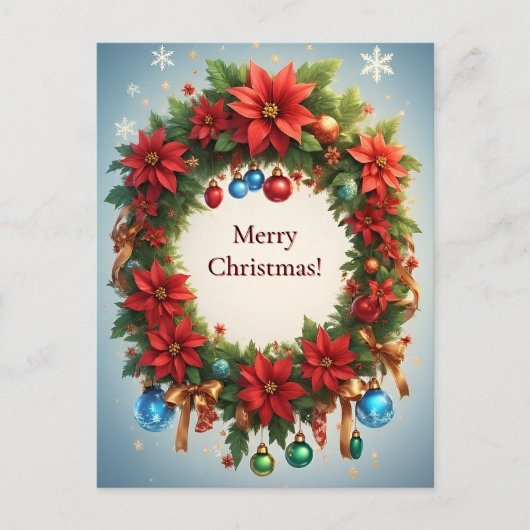 Weihnachtskranz Postkarte (Vorderseite)