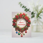 Weihnachtskranz Postkarte (Stehend Vorderseite)