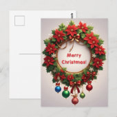 Weihnachtskranz Postkarte (Vorne/Hinten)