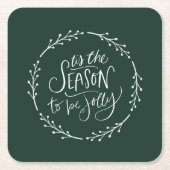 Weihnachtskranz Rechteckiger Pappuntersetzer (Vorderseite)