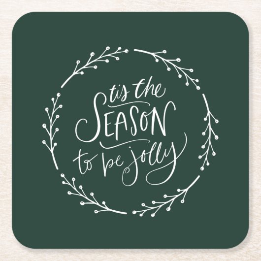 Weihnachtskranz Rechteckiger Pappuntersetzer (Vorderseite)