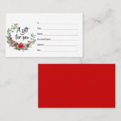Weihnachtskranz Red Robin Geschenkkarte Treuekarte (Vorne/Hinten)