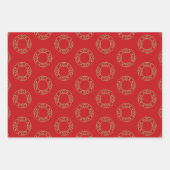 Weihnachtskranz Rot dunkelkieferngrün schwarz Geschenkpapier Set (Vorderseite)