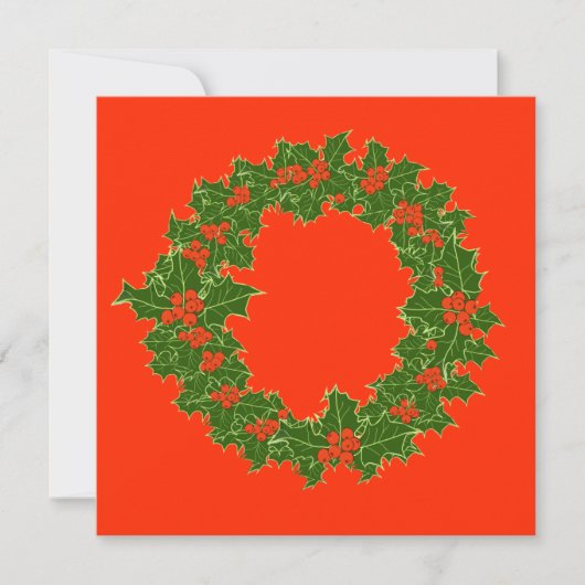 Weihnachtskranz rote Beeren und grüne Blätter (Vorderseite)