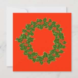 Weihnachtskranz rote Beeren und grüne Blätter