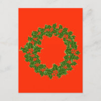 Weihnachtskranz rote Beeren und grüne Blätter