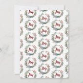 Weihnachtskranz, Rote Beeren Weihnachtsfest Party Einladung (Rückseite)