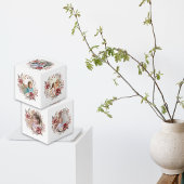 Weihnachtskranz, rote Blume und Beeren Foto Würfel