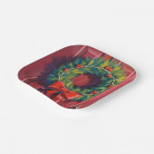 Weihnachtskranz rote Tür Aquarell Pappteller (Gewinkelt)