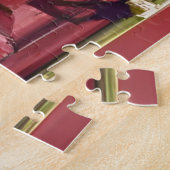 Weihnachtskranz rote Tür Aquarell Puzzle (Seite)