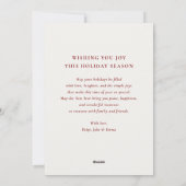 Weihnachtskranz, Roter Rahmen, Monogramm-Foto Feiertagskarte (Rückseite)