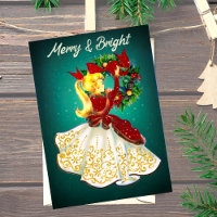 Weihnachtskranz Rotgold Glitzer Mädchen