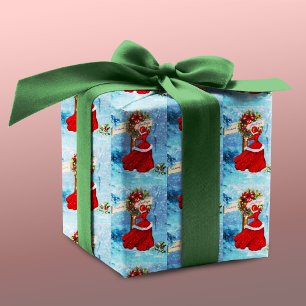 Weihnachtskranz Rotschnee von Glitzer Geschenkpapier