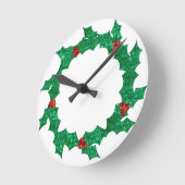 Weihnachtskranz Runde Wanduhr (Winkel)