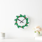 Weihnachtskranz Runde Wanduhr (Zuhause)