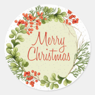 WeihnachtsKranz Runder Aufkleber
